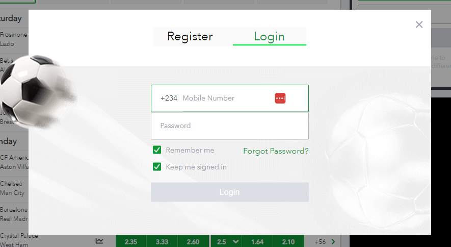 SportyBet login